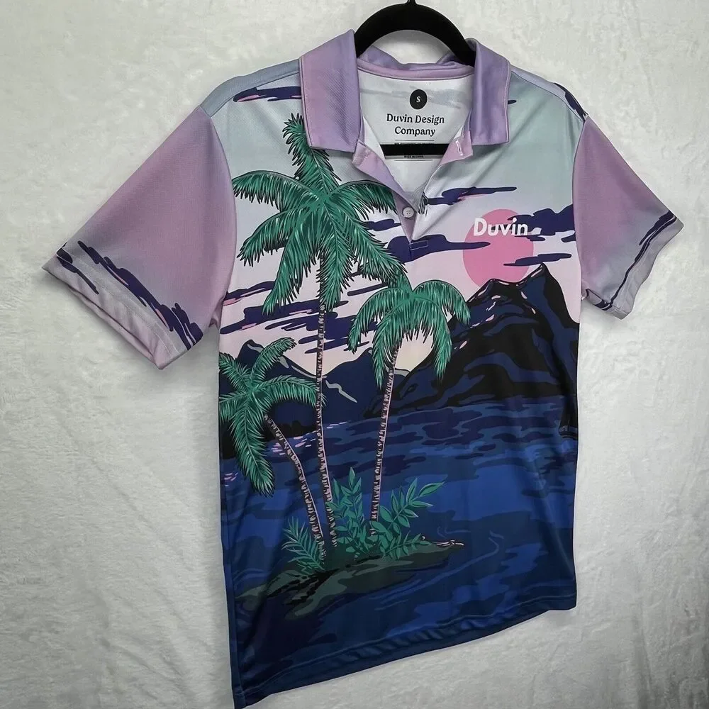 Duvin Design Company Polo Men's Small Beachy‎ Coastal Surf
